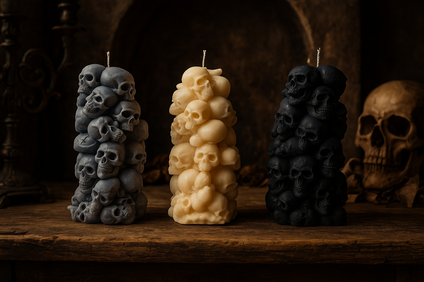 Grey Pile of Bones Candle