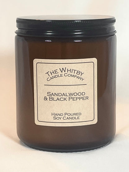 Sandalwood & Black Pepper Scented Jar Candle