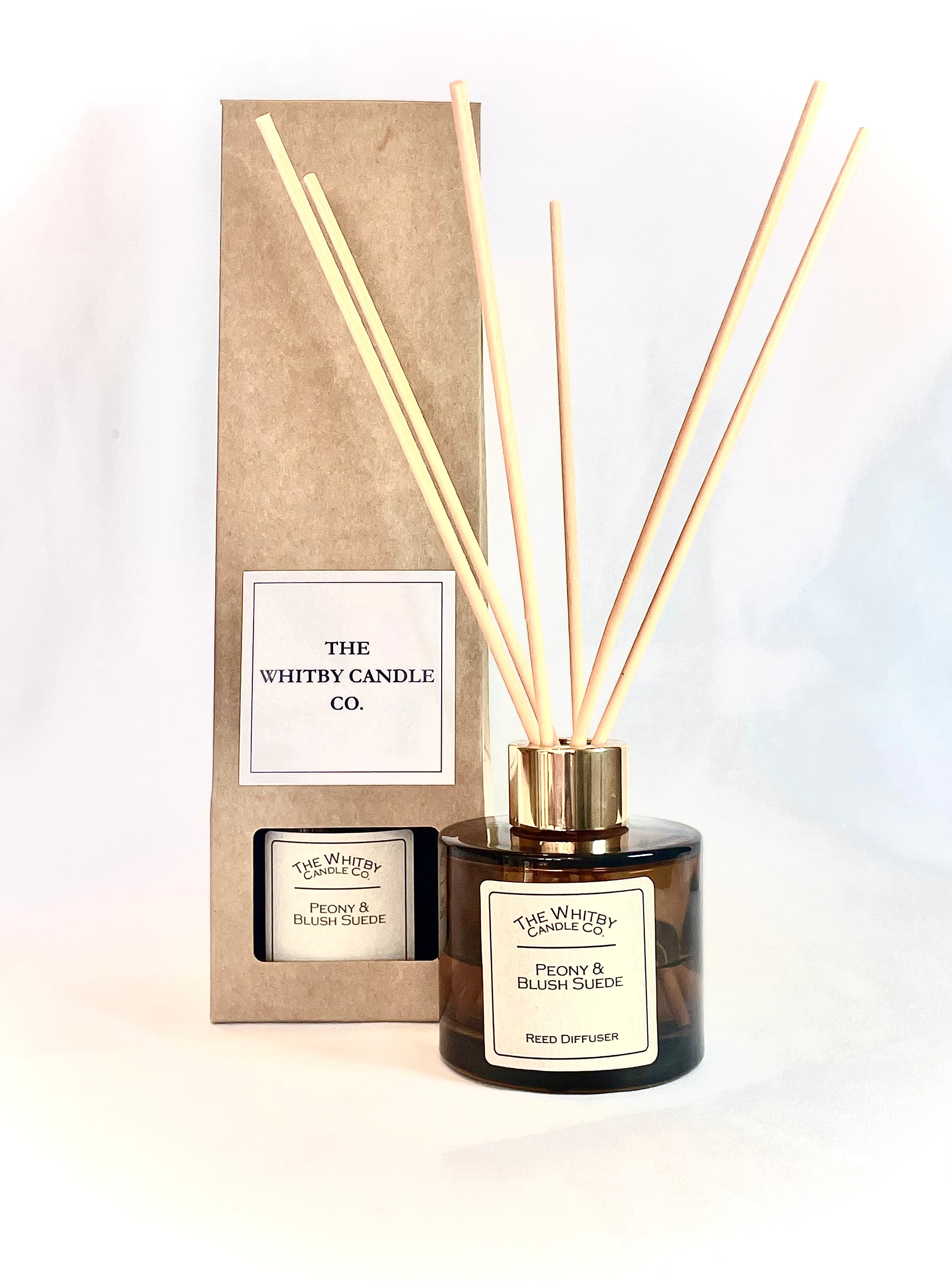 Peony & Black Suede Reed Diffuser – The Whitby Candle Co