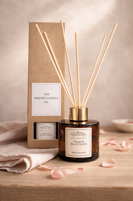 Peony & Black Suede Reed Diffuser
