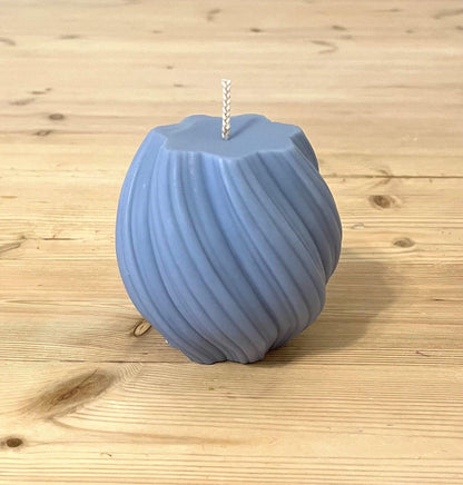 Elegant Blue Swirl Candle - The Whitby Candle Company