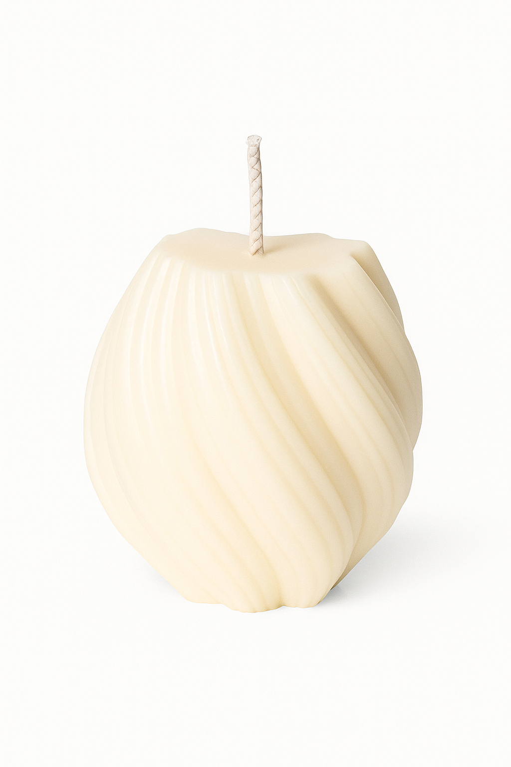 Elegant White Swirl Candle