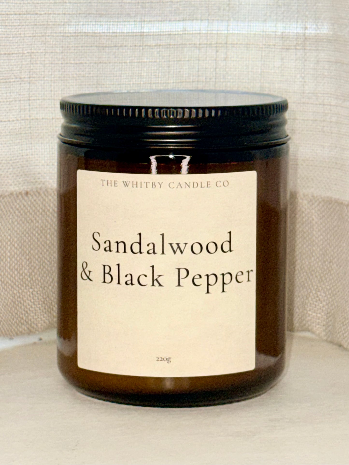 Sandalwood & Black Pepper Scented Jar Candle