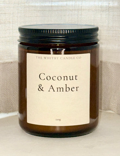 Coconut & Amber Scented Jar Candle