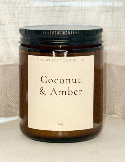 Coconut & Amber Scented Jar Candle