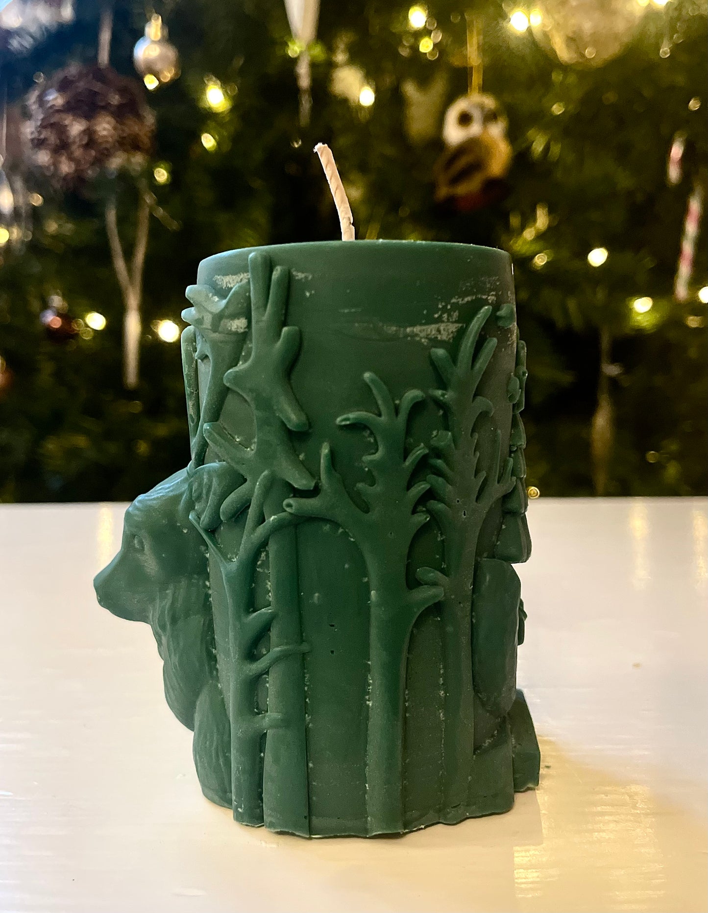 Green Reindeer Pillar