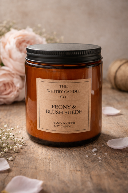 Peony & Blush Suede Scented Jar Candle
