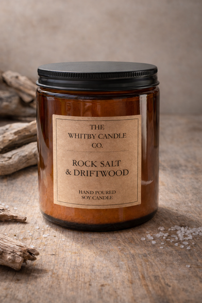 Rock Salt & Driftwood 8oz Jar Candle