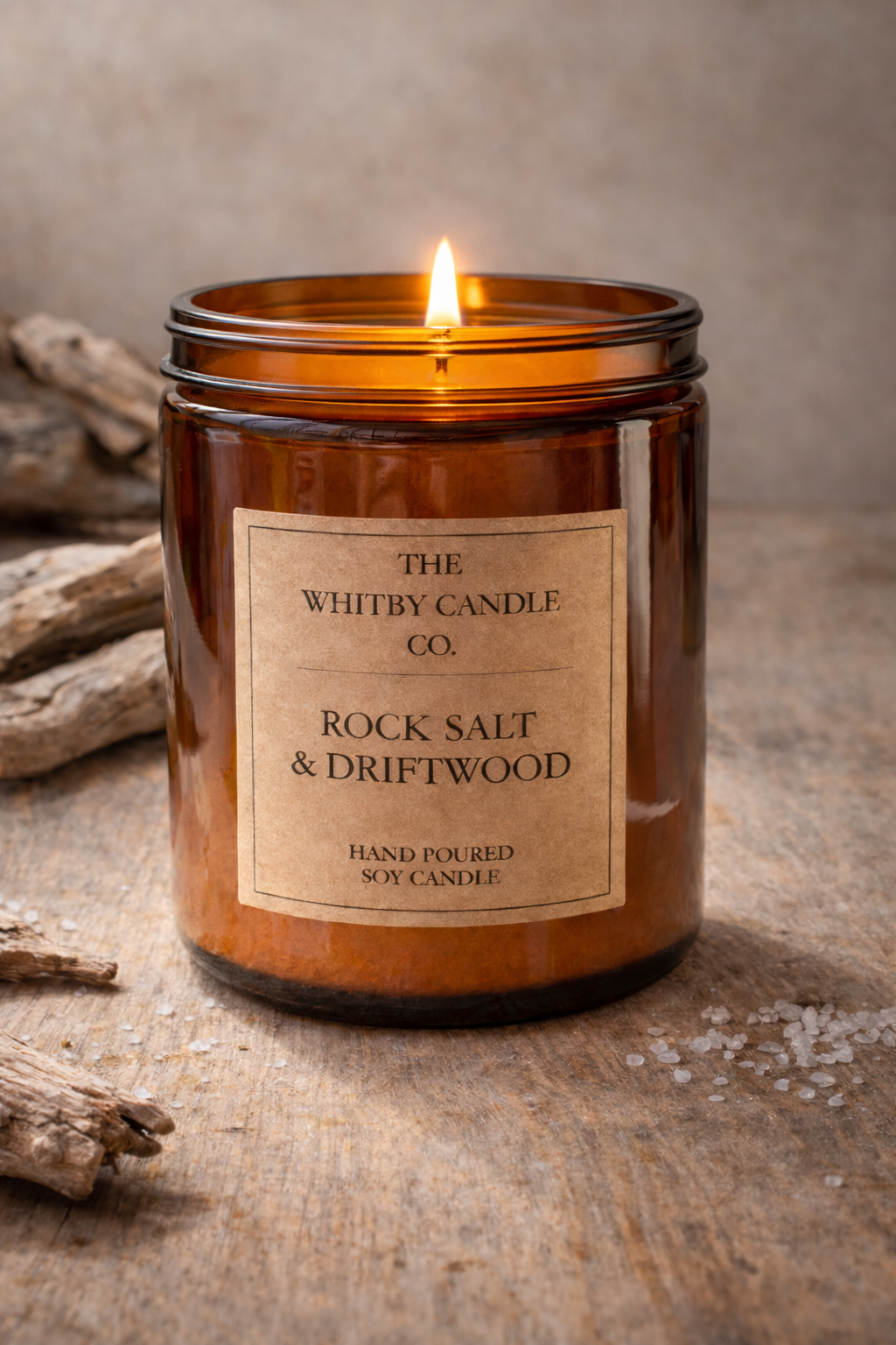 Rock Salt & Driftwood 8oz Jar Candle