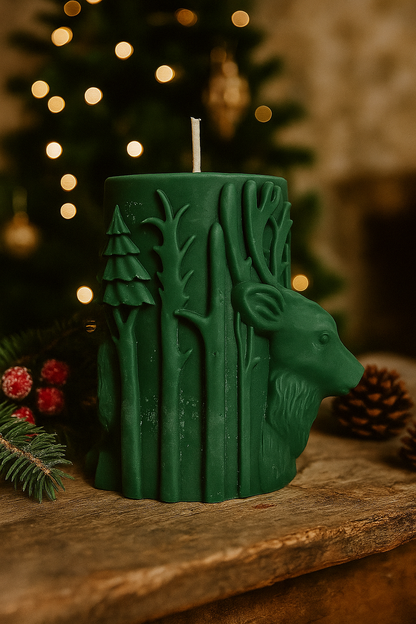 Green Reindeer Pillar