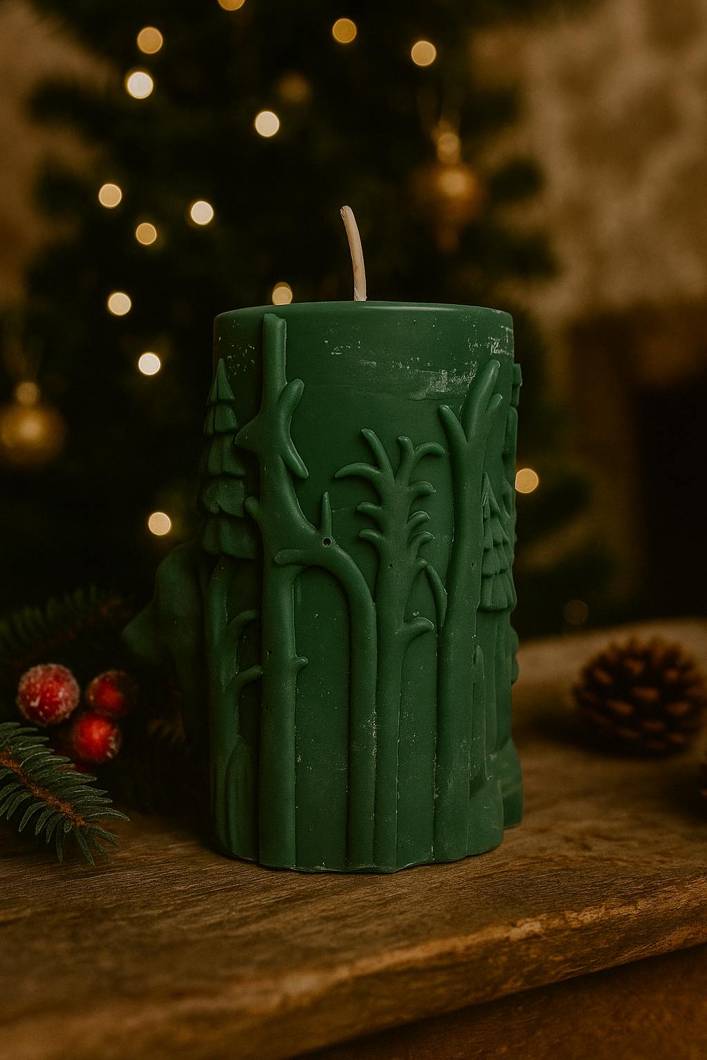 Green Reindeer Pillar