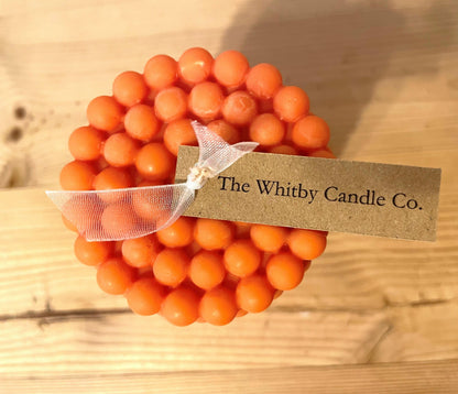 Orange Pillar Bobble Candle - The Whitby Candle Company