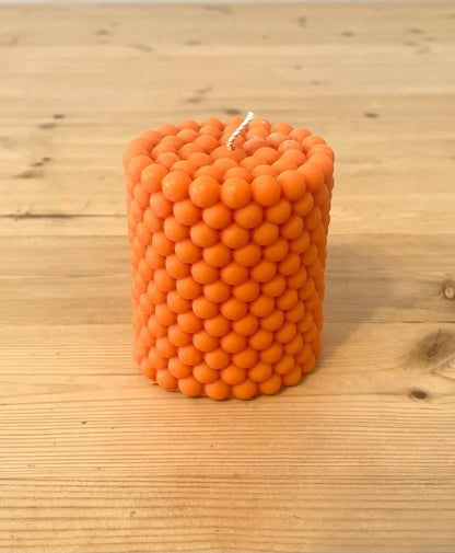 Orange Pillar Bobble Candle - The Whitby Candle Company
