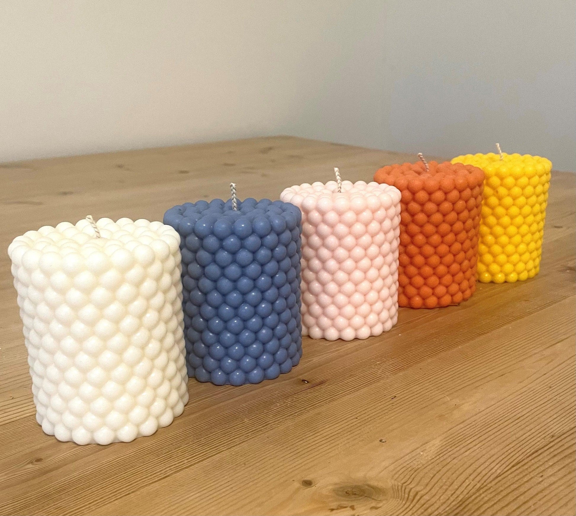 Pink Pillar Bobble Candle - The Whitby Candle Company