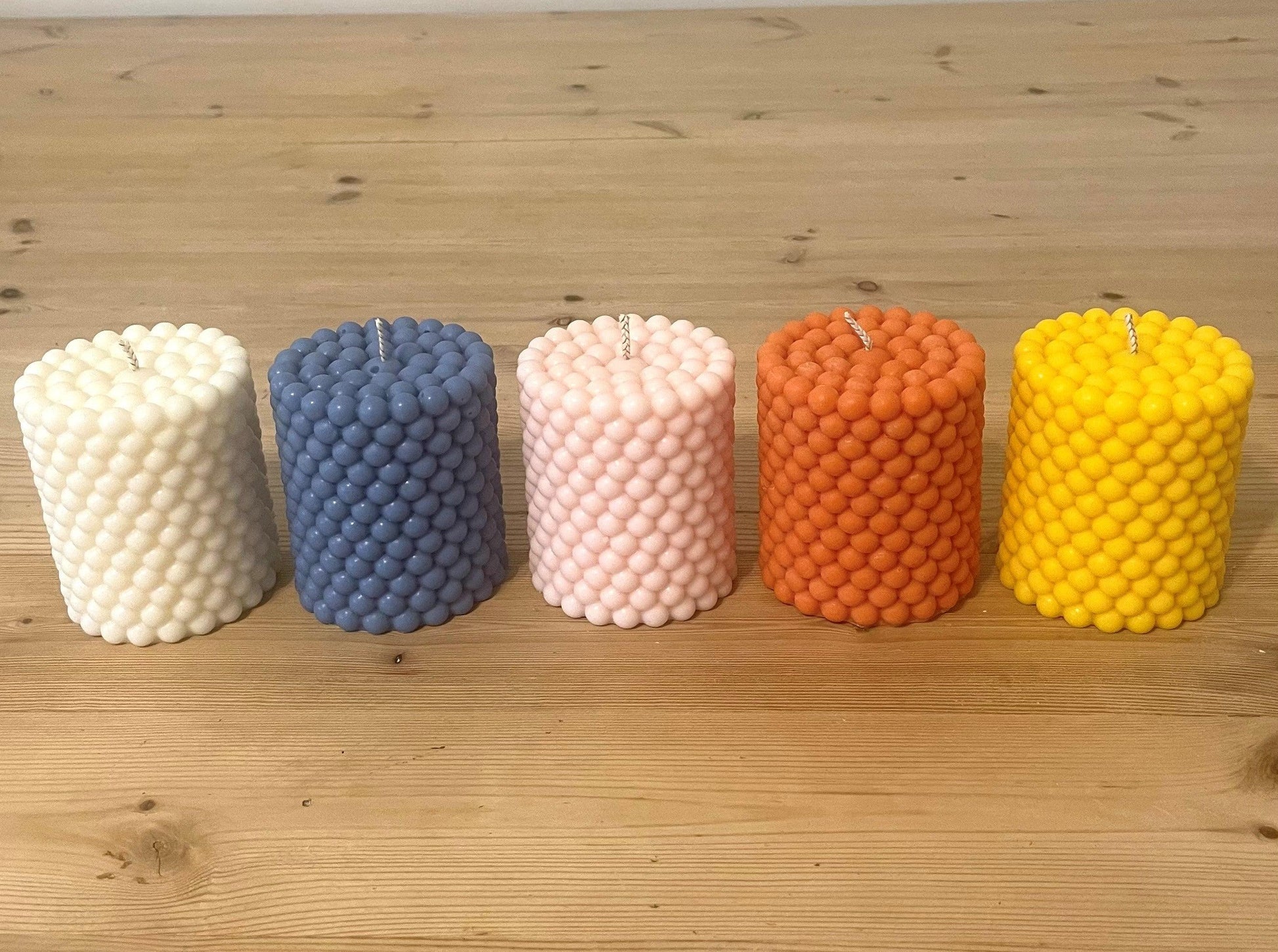 Pink Pillar Bobble Candle - The Whitby Candle Company