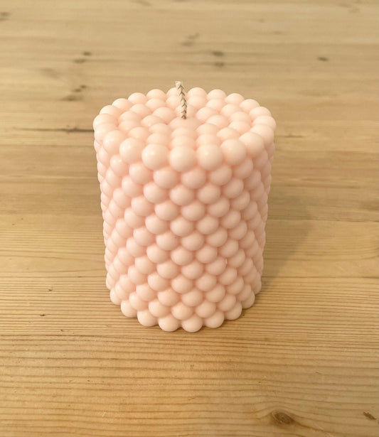 Pink Pillar Bobble Candle - The Whitby Candle Company