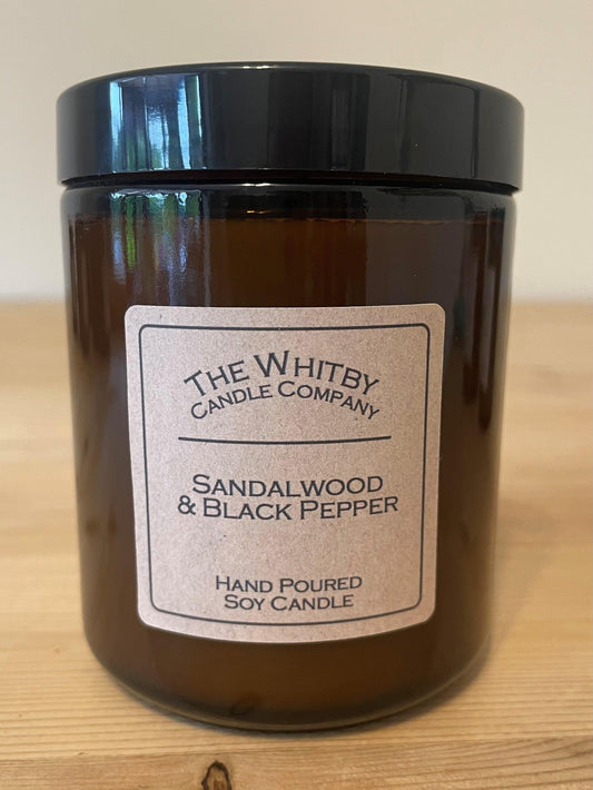 Sandalwood & Black Pepper Scented Jar Candle - The Whitby Candle Company