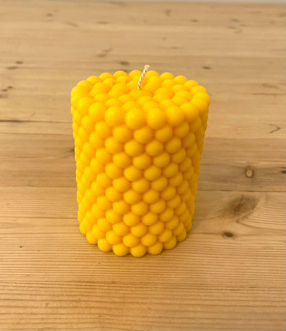 Yellow Pillar Bobble Candle - The Whitby Candle Company
